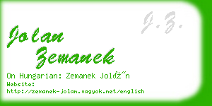 jolan zemanek business card